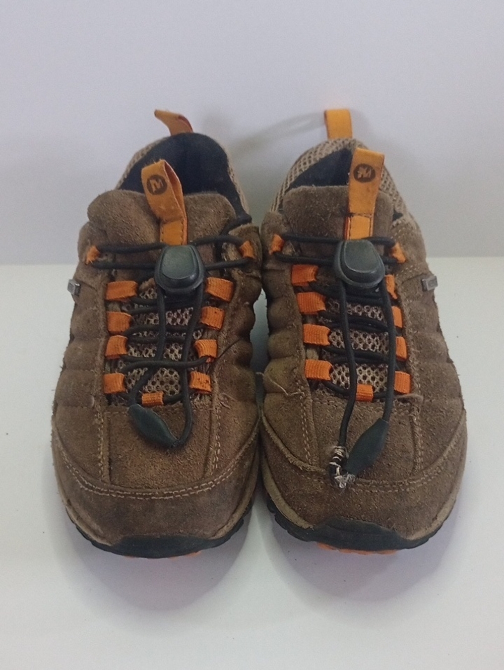 Merrell Tailspin Toggle Kids Waterproof Brown Leather Bungee Shoe Size Youth 1